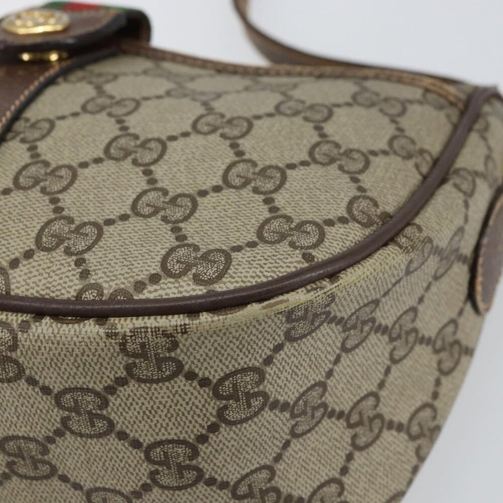 Authentic GUCCI GG Supreme Web Sherry Line Bag PVC Beige Gold 89 02 032 - Picture 2 of 16